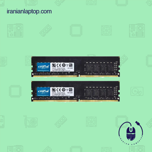 رم کروشیال Ram 8G DDR4 2400 Crucial دسکتاپ نو
